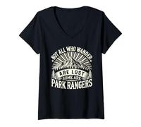 Womens Not All Who Wander are Lost Some are Park Rangers V-Neck T-Shirt
