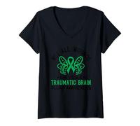Womens Not All Wounds Are Visible Traumatic Brain Injury Awareness V-Neck T-Shirt