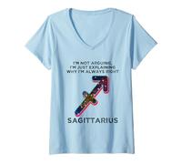 Womens Not Arguing Just Explaining Why I'm Right - Sagittarius V-Neck T-Shirt
