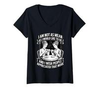 Womens Not As Mean As I Would Like to Be Introverts Ironic Office V-Neck T-Shirt