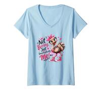 Women's Not Boring Just Unapologetically Me Ostrich V-Neck T-Shirt