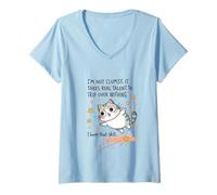 Womens Not Clumsy Cute Cat Funny Relatable Humor Design V-Neck T-Shirt