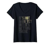 Womens Not Dark Yet But Getting There, Realist, Pessimist V-Neck T-Shirt