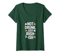 Womens Not Drunk Just Irish Ish St Patricks Humor V-Neck T-Shirt