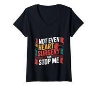 Womens Not Even Heart Surgery Can Stop Me Cardiac Survivor - V-Neck T-Shirt
