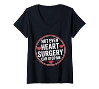 Womens Not Even Heart Surgery Can Stop Me Cardiac Survivor ------ V-Neck T-Shirt
