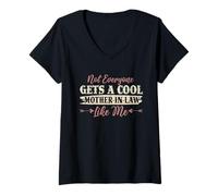 Womens Not Everyone Gets A Cool Mother-In-Law Like Me Mother's Day V-Neck T-Shirt