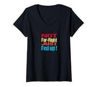 Womens Not Far Right Just Fed Up - Political Britain Satire Fun V-Neck T-Shirt