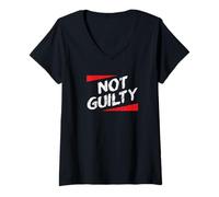 Women's Not Guilty Saying, Graphic V-Neck T-Shirt