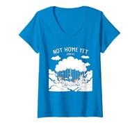 Womens Not Home Yet - John 14:2 Christian Faith Jesus Quote Heaven V-Neck T-Shirt