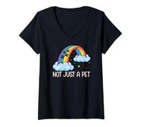 Womens Not just a Pet Rainbow Bridge Dog Lover V-Neck T-Shirt