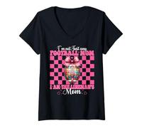 Womens Not Just Any Football Mom I'm The Lineman's Mom Mother's Day V-Neck T-Shirt