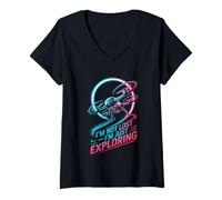 Womens Not Lost - Exploring with My Drone V-Neck T-Shirt