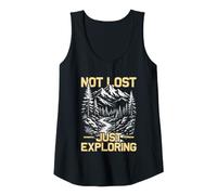 Womens Not Lost just Exploring Mountaineer Funny Hiking Hiker Tank Top