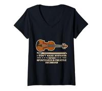 Womens Not Mistakes Spontaneous Creative Decisions Violin Musician V-Neck T-Shirt