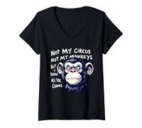 Womens Not My Circus Not My Monkeys But I Know All The Clowns Men V-Neck T-Shirt