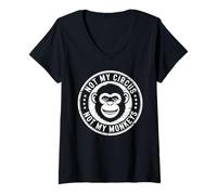 Womens Not My Circus Not My Monkeys Funny Sarcastic Saying V-Neck T-Shirt