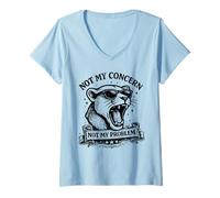Women's Not My Concern Funny Sarcastic Cat V-Neck T-Shirt