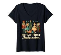 Women's Not My First Nutcracker Sugar Plum Costume, Christmas Ballet V-Neck T-Shirt