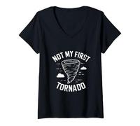 Women's Not My First Tornado Storm Chaser Thunderstorm V-Neck T-Shirt
