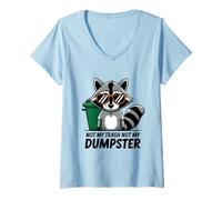 Womens not My Trash not My Dumpster Raccoon Sarcastic Animal Humor V-Neck T-Shirt