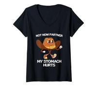 Women's Not Now Partner My Tummy Hurts V-Neck T-Shirt