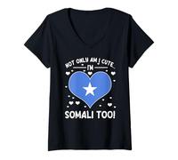 Women's Not Only Am I Cute I'm Somali Too Funny Somali Design V-Neck T-Shirt