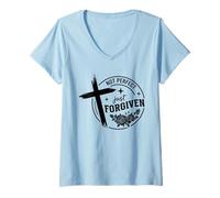 Womens Not Perfect Forgiven - Uplifting Bible Verse Christian Faith V-Neck T-Shirt