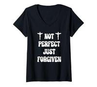 Womens Not Perfect Just Forgiven V-Neck T-Shirt