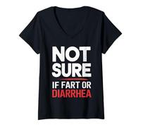 Womens Not Sure If Fart Or Diarrhea Digestive Explosive Diarrhea V-Neck T-Shirt
