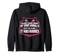 Womens Not Sure What My Spirit Animal Is But It Has Rabies Zip Hoodie