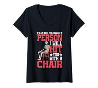 Womens Not The Bigger Person Will Hit You with A Chair - V-Neck T-Shirt