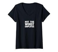 Womens Not The Worst Employee - Office Humor V-Neck T-Shirt
