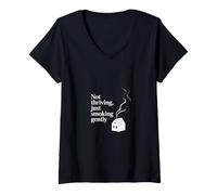 Womens Not Thriving Just Smoking Gently - Burnout Humor V-Neck T-Shirt