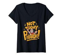 Women's Not Today Pharoh! Funny Passover Pesach w/Moses V-Neck T-Shirt