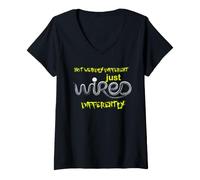 Women's Not Weird, Just Wired Differently | ADHD/Autism Design V-Neck T-Shirt