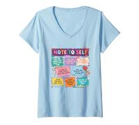 Women's Note to Self Positive Affirmations Self Care V-Neck T-Shirt