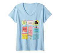 Womens Note to Self Teacher Mental Health School Counselor Emotion V-Neck T-Shirt