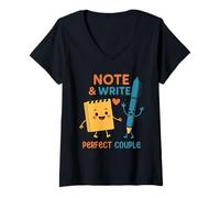 Women's Note & Write Perfect Couple Fun Design V-Neck T-Shirt