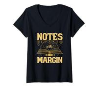 Womens Notes in The Margin - Student Literature & Reading V-Neck T-Shirt