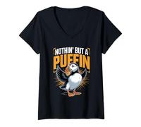 Women's Nothin' But A Puffin Puffin Bird Lover V-Neck T-Shirt