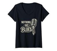Womens Nothing but Blues Music Trumpet V-Neck T-Shirt