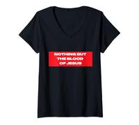 Womens Nothing But The Blood of Jesus V-Neck T-Shirt