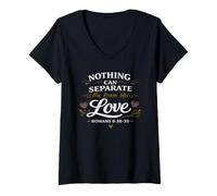 Women's Nothing Can Separate Me from The Love of God Bible Verse V-Neck T-Shirt