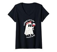 Women's Nothing Scares Me I Work in HR V-Neck T-Shirt