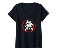 Womens “Nothingness” Japanese Word Kanji Character V-Neck T-Shirt
