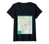 Women's Nottingham Bus Travel Art England V-Neck T-Shirt