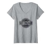 Womens Nottingham England - Official Nottingham UK V-Neck T-Shirt