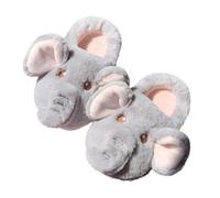 Women's Novelty 3d Elephant Mule Slippers With Padded Ears & Gripped Sole | Sculpted Three-Dimensional Animal Face, Thermal Draught-Excluding Lining, Weekend Fireside Lounging, Morning Breakfasts