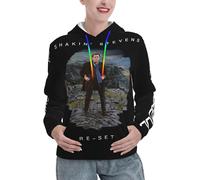Women's Novelty Black Shakin Hoodie Women Long Sleeve Sweatshirt Stevens Singer Tops Hooded Neck Pullover for Female Big Girls Fans Merch Gifts